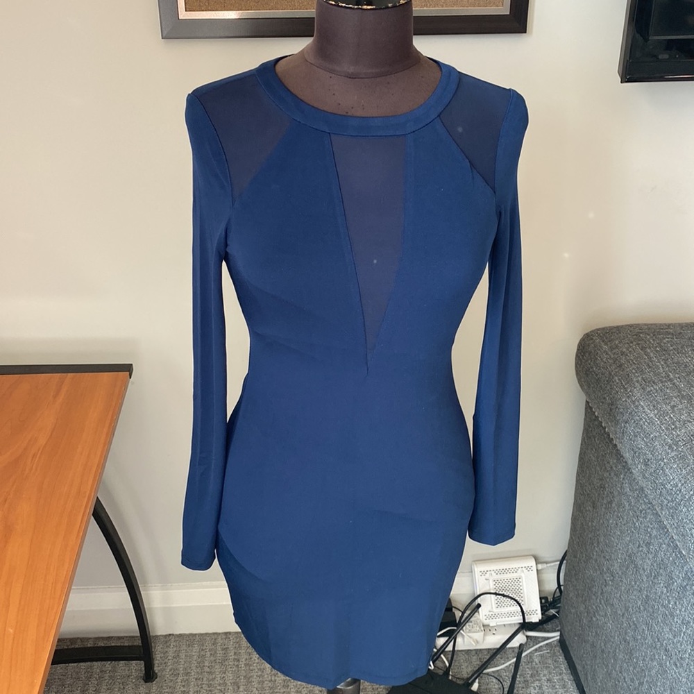 Express Navy Blue Long Sleeve Dress
